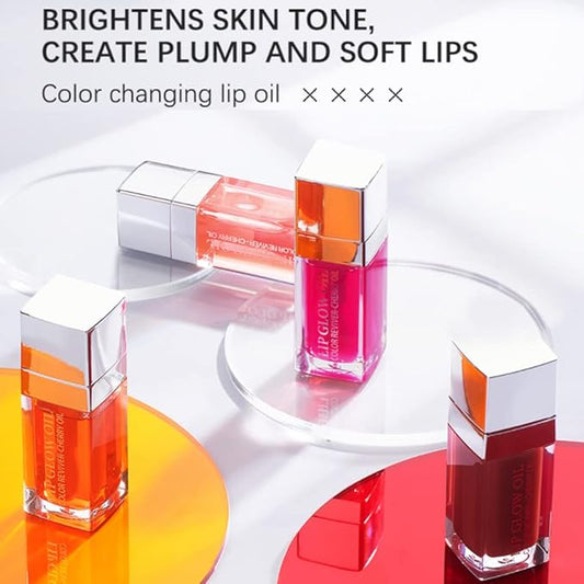 Yasovigi Hydrating Lip Oil Plumping Lip Tint Moisturizing Lip Gloss, Transparent Lip Balm Care Stick Nourishing Repairing Non-sticky, Moisture&Lighten Lip Lines (Raspberry)