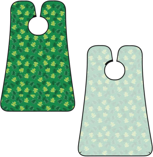Beard Grooming Cape, Waterproof Hair Catcher for Shaving Trimming, Non-Stick Bib Apron Gifts for Dad Men, Animal Frogs Green Shave Bib
