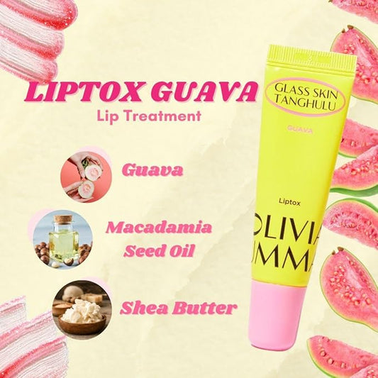 Glass Skin Tanghulu Liptox Guava Infused for Dry Cracked Lips, Korean Lip Care Moistorizer