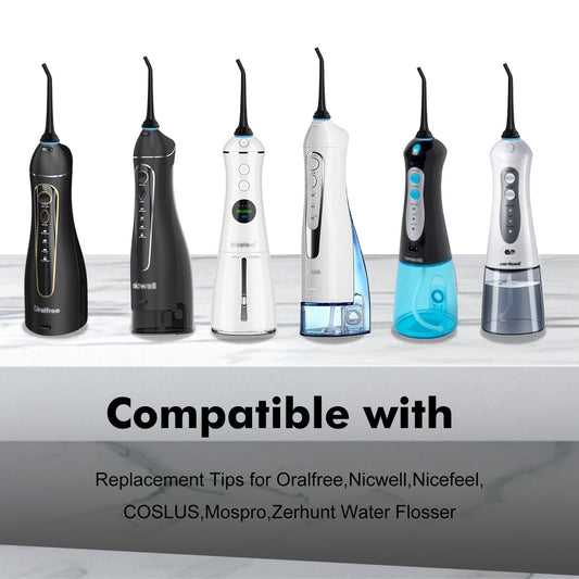 Replacement Tips for Oralfree,Nicwell,Nicefeel,COSLUS,Mospro,Zerhunt,McNaval Water Flosser, Replacement Heads Oral Irrigator Jet Tip Nozzel,Blcak(3 Pack)