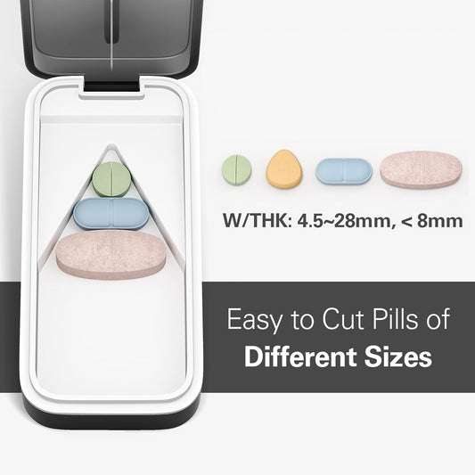 BUG HULL Pill Cutter with Removable Silicone Pad, Pill Splitter with Sharp Blade, Pills Cutters Splitter for Small and Tiny Pills, Tablet Splitters for Small or Large Tablet Professional