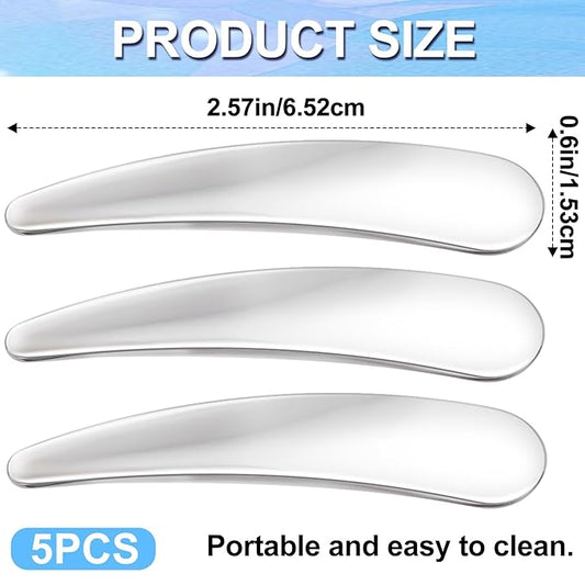 5pcs Mini Metal Cosmetic Makeup Skincare Cream Spatulas Scoop, Cosmetics Spoon Beauty Accessories for Mixing and Sampling Makeup Tools