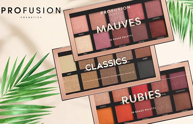 Profusion Cosmetics 10 Shade Eyeshadow Palette - High Pigmented Multi-Finish Colors, Vegan & Cruelty-Free, Create Stunning Looks On-the-Go - Travel-Friendly & Versatile Makeup, Mauve Hues