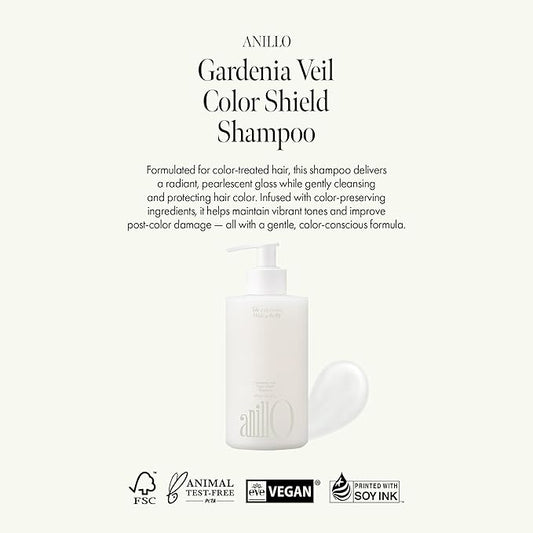 Gardenia Veil Color Shield Shampoo – Color-Treated Hair Care with Vegan Collagen, Protein Complex & White Bloom – Shine Enhancing, Damage Repair, Sulfate & Silicone-Free – 300ml / 10.1 fl oz