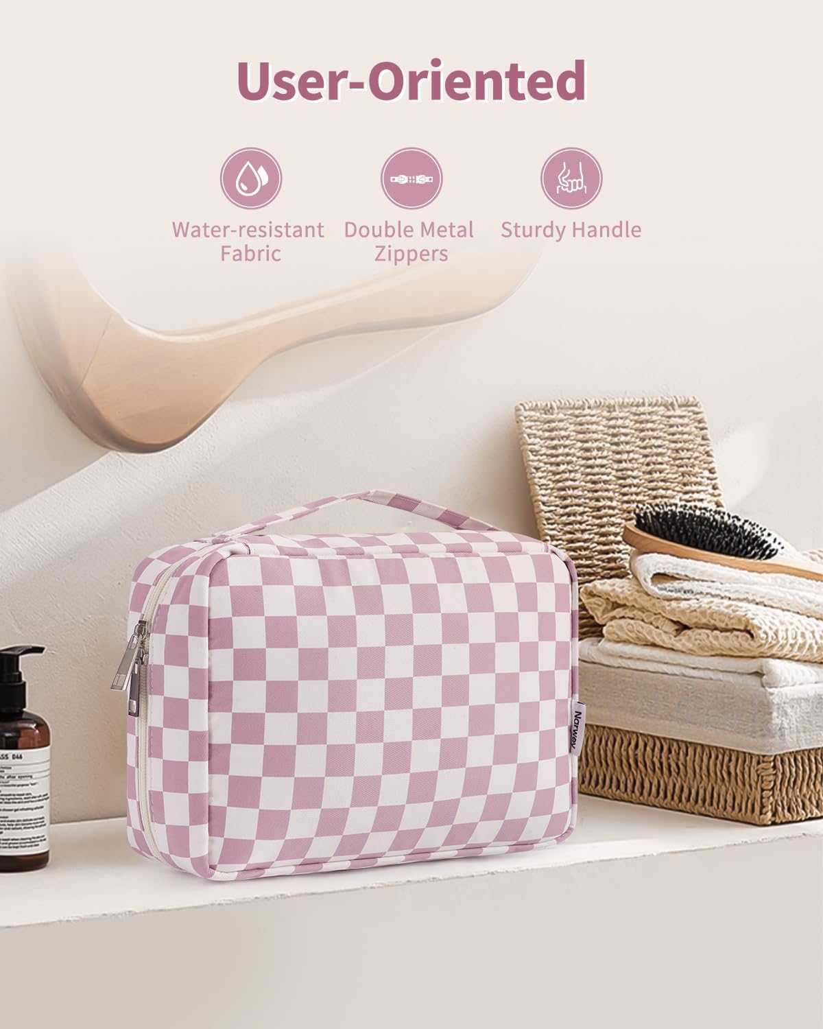 Narwey Small Hanging Travel Toiletry Bag for Women, Travel Bag for Toiletries, Makeup Bag Organizer Cosmetic Bags Make Up Bags for Girls