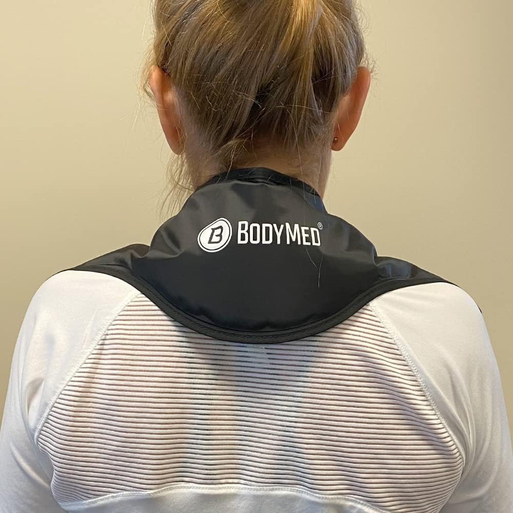 BodyMed Reusable Gel Ice Pack Cold Compress for Neck - Professional Grade Cold Therapy for Injuries, Aches, Swelling, Bruises, Sprains - 21 in. x 6 in. (Neck Contour)