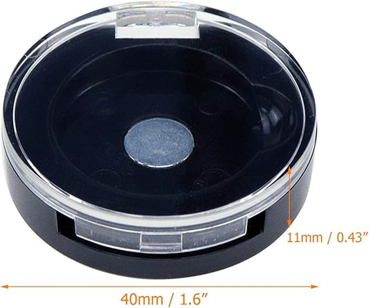 4 Pack Empty Eyeshadow Holder Case Round Magnetic Makeup Eyeshadow Lipstick Palette Container For Travel Sample DIY - Black