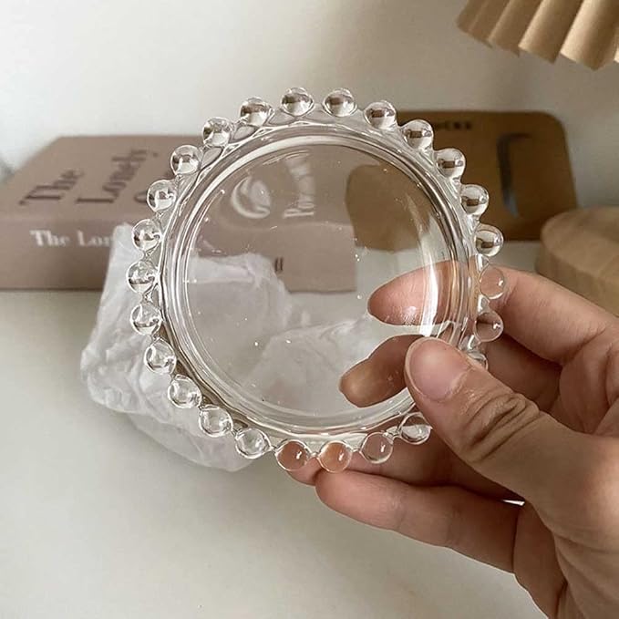 Nail Art Palette Clear Glass Nail Art Color Mixing Plate Nail Art Display Board Cosmetic Mixing Tray Manicure Tool for Home and Salon Use, 1 Piece