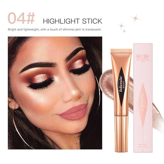 Liquid Contour Beauty Wand, Highlighter and Bronzer Stick with Cushion Applicator Attached Easy to Blend, Long Lasting & Smooth Natural Matte Finish