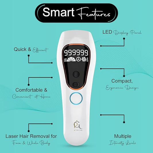 Professional IPL Laser Hair Removal Device & Epilator for Women and Men, 999,999 Flashes, Permanent Hair Reduction for Face, Legs, Arms, Bikini Line & Body, Painless Treatments for Smooth Skin at Home