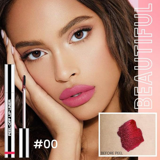 Matte Lip Gloss Stain-Peel Off Lip Liner Tattoo, Delicate Pink Lip Tint,Long Lasting Peel Off Lip Stain, Waterproof Transfer-proof Lip Mask Lip Liner Peel Off Lip Gloss,Stayn Lip Makeup. #00