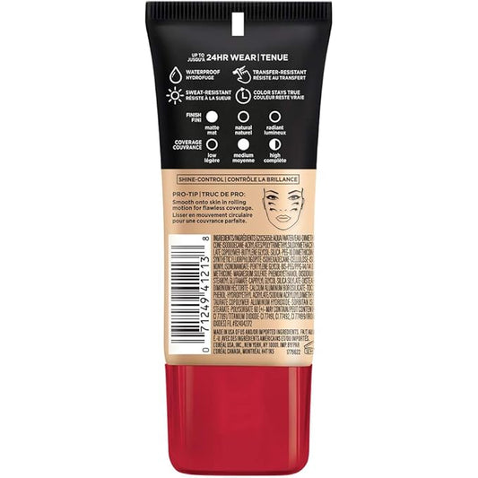 L'Oreal Paris Cosmetics Makeup Infallible Pro-Matte Liquid Longwear Foundation, Natural Rose, 1 fl oz