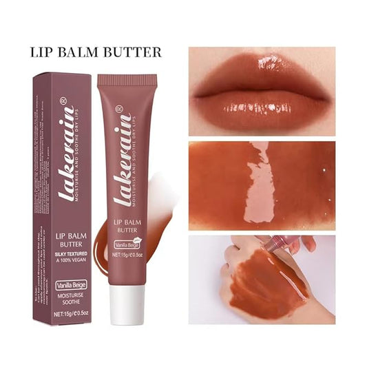 3 Colors Lip Butter Balm Set,Vanilla Vanilla Beige Brown Sugar, Lasting Moisture Non Stick Glow Resurrection Cream Lip Oil Gloss Trio Lip Care Makeup(123# Vanilla + Vanilla Beige+Brown Sugar)