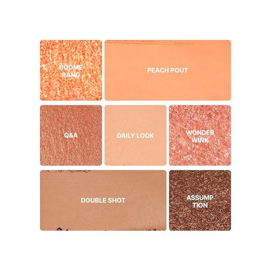 Espoir Real Eye Palette #1 Peachy Like (Warm Peach Color Filter) | Multi-Use Long-Lasting Colors with Sparkling Glitter for Eyeshadow Base and Cheeks Makeup