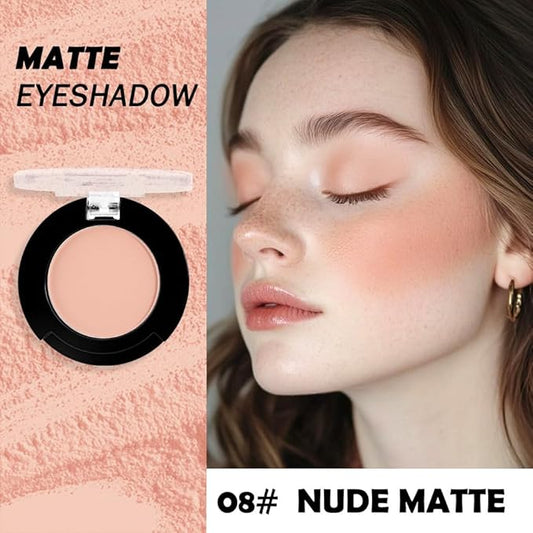 Monochrome Matte Eyeshadow Makeup Palette, Highly Pigmented Nude Eyeshadow Palette, Matte Pressed Powder Eyeshadow Makeup, Single Vegan Eye Shadow, Daily Evening Women Girls Eyes shadow Gift 8#