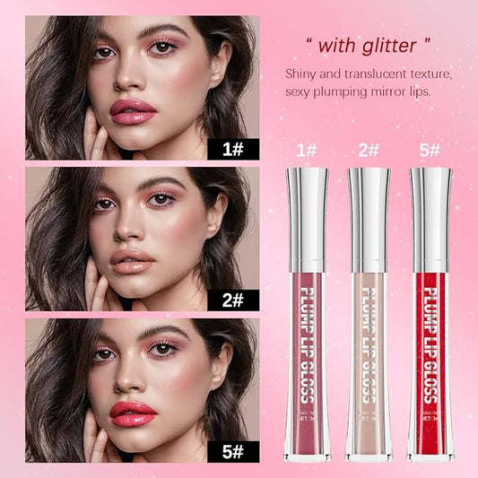 ibcccndc Lip Plumper Plumping Lip Gloss Hydrating Nourishing Lip Oil Red Liquid Lipstick Lip Care Products Mineral Oil Clear Lipgloss (1)