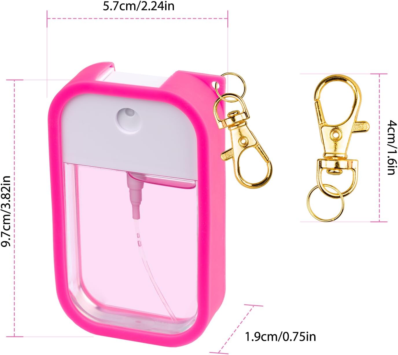 VANEST Silicone Case Compatible with Touchland Hand Sanitizer Spray, Protective Case with Keychain for Spray 1 fl oz