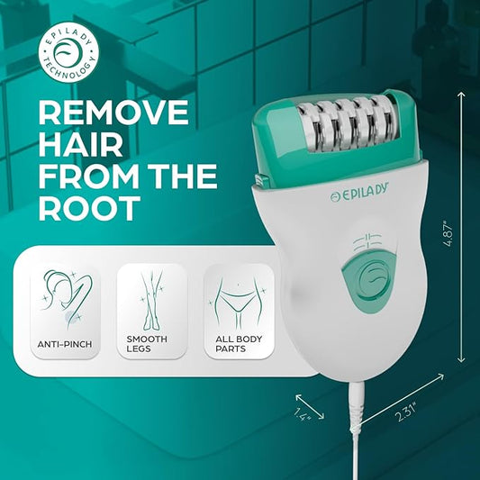 Epilady Speed Corded Epilator for Women | Compact Hair Removal Device for Arms, Legs, Underarms & Bikini Area, Epilators Hair Removal for Women