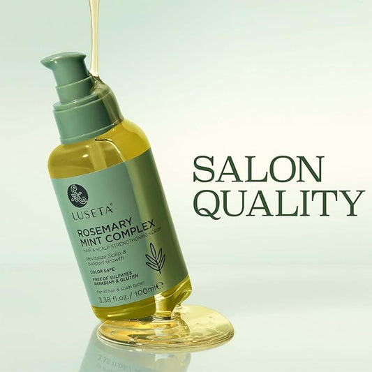 Luseta Rosemary Oil for Hair Growth - Strengthening and Moisturizing Formula for Thinning, Damaged Hair and Split Ends - Color Safe (3.38oz)