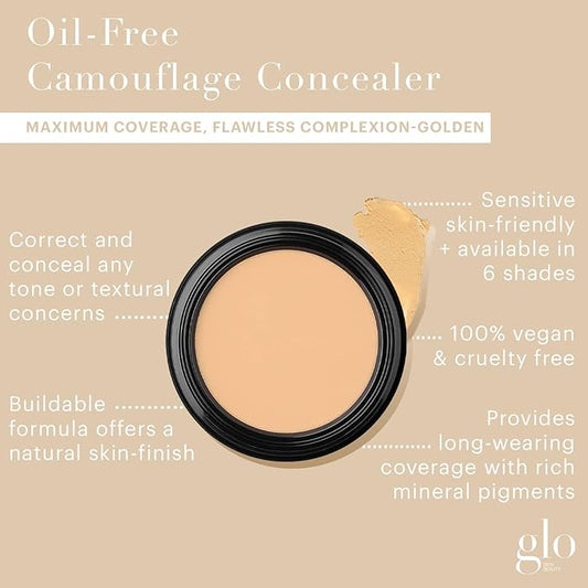 Glo Skin Beauty Oil-Free Camouflage Concealer - Correct and Conceal Imperfections, Blemishes & Dark Spots, Nourishing Makeup for a More Even Complexion (Golden)
