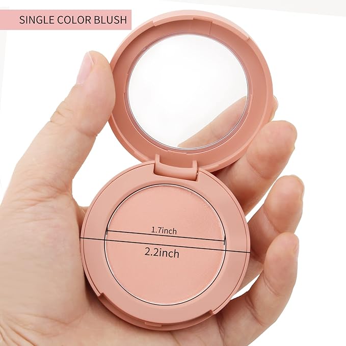 Boobeen Powder Blush, Single Color Blush Face Blush Palette Matte Baked Cream Blush Makeup Powder, High Pigment Pressed Blush for Create a Natural Cheek Flushed Look