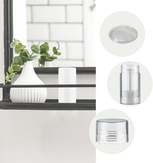 Tekson 2.5oz Empty Refillable Deodorant Containers, 3PCS Twist-UP Containers Tubes, Empty Balm Travel for Lotion Stick(White)