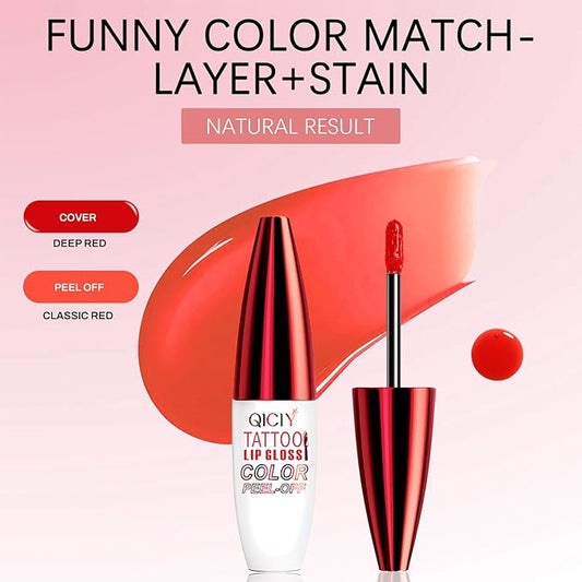 QueenDiary Lip tint Peel Off Lip Stain,Lip Stain Waterproof, Lip Tattoo Peel Off with Matte Finish, Long Lasting, Transfer-proof, Highly Pigmented Color (Vitality Stain)