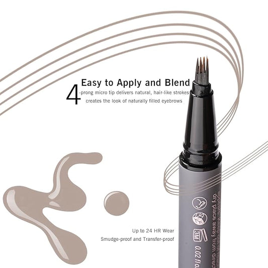 Light Gray Eyebrow Pencil for Older Women, Grey Eyebrow Pencil for Women with 4-Prong Precision Tip, Microblading Eyebrow Pen Create Natural, Hair-Like Strokes YES.EYE DO (Grey Mist-Light Gray)