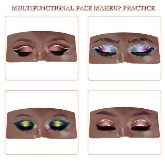 Makeup Practice Face Board, 3D Realistic Practice Makeup Face Set, Makeup Mannequin Face with Makeup Kit for Professional Makeup Artists Students and Beginners to Practice Eyes Eyeshadow Makeup
