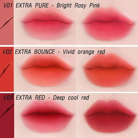 BBIA Last Velvet Tint - Soft & Creamy Matte Finish Lip Stain, Blur Effect with Velvety Texture, Long-Lasting, High Pigment, Lightweight, Non-Drying, Vegan, Korean Lip Makeup (V02 EXTRA BOUNCE)