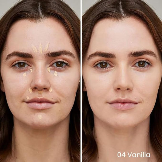 Kaely 2Pcs PROFESSIONAL MAKEUP Correcting Concealer Stick,Medium Coverage Concealer Crayon,under Eye Brightener Concealer for Dark Circles,corrector de ojeras,Lightweight,Vegan,04 VANILLA