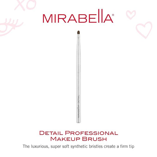Mirabella Detail Professional Makeup Brush – Precision Eyeshadow Brush for Blending & Smudging – Small Vegan Brush w/Tapered Bristles & Weighted Handle for Eyeshadow Detailing
