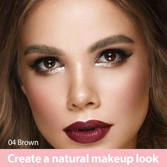 1Pcs Brown Magic Microblading Eyebrow Pencil Contouring Pen Brow for Eyes, Dual-Ended Micro-Fork-Tips Applicator for Hair Like Strokes with Dual-ended Eyebrow Brush Long Wear Waterproof lápiz de cejas