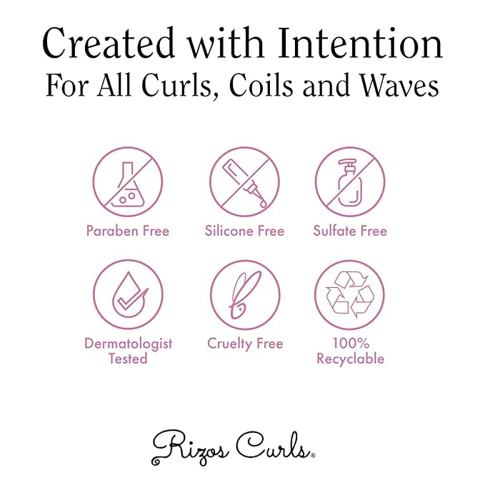 Rizos Curls Travel Curl Defining Cream, Enhance Waves, Curls & Coils, Soft Hold for Weightless Volume, Moisturizing for Frizz-Free Shine with Aloe Vera, Coconut Oil & Shea Butter, 2.5 oz
