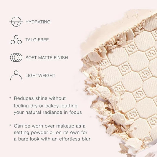 Jouer Soft Focus Hydrate & Setting Powder - Pressed Powder with Matte Finish - Blurring Powder for Fine Lines and Pores - Set Face Makeup Foundation or Concealer - Translucent