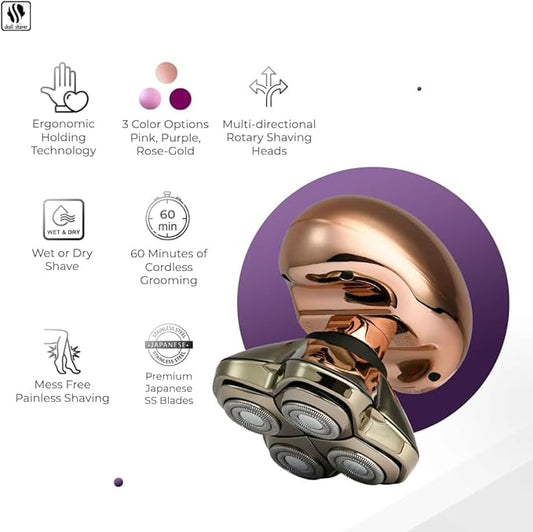 Skull Shaver Butterfly Kiss Pro (Rose Gold): Best Electric Shaver for Bikini, Leg, Body Shaving