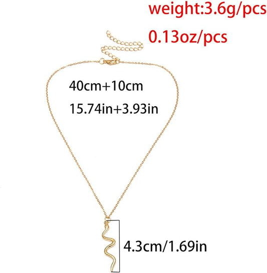 Snake Pendant Necklace Punk Serpent Drop Necklace Vintage Animal Necklaces Chain Jewelry for Women and Girls