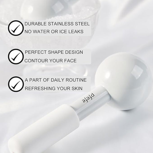 Ice Globes for Face & Eyes, Unbreakable Stainless Steel Cryo Sticks for Beauty Routines, Facials Cold Roller Cooling Globes for Puffiness, Wrinkles, Dark Circles, Headaches