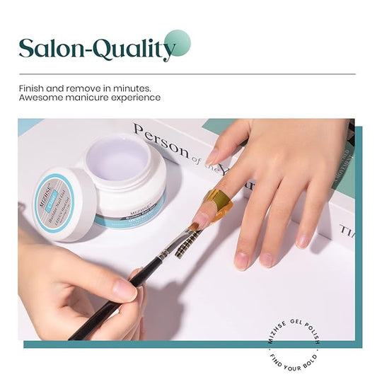 MIZHSE Builder Gel For Nails - 60g Clear Hard Gels Builder Nail Gels For Extension Gel Nails Strengthen Nail Art Manicure Kit With 100pcs Dual Forms And Brush