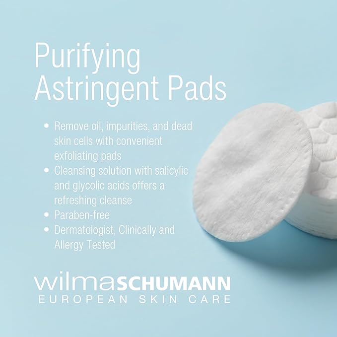 Purifying Astringent Pads for Face, Skin Exfoliating Pads with Salicylic Acid, Pack of 60