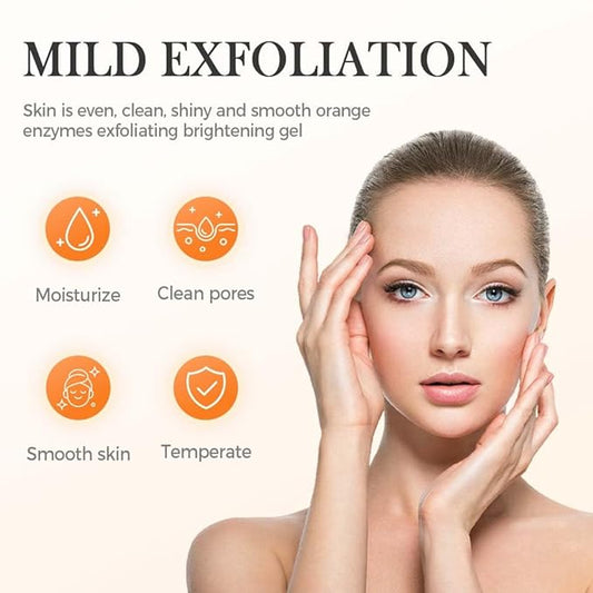 2025 New Orange Exfoliating Gel for Face and Body, Oranges Enzymes Exfoliating Gels Remove Blackheads Moisturize Skin, Upgrade Exfoliatings Cleansing Gel Scrub Clean Pores (Orange, One Size)