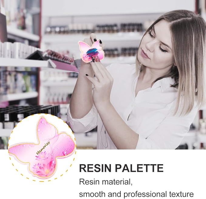 Minkissy 2pcs Resin Nail Art Palette Polish Holder Drawing Color Palette Nail Art Painting Gel Palette Manicure Tool Style 3