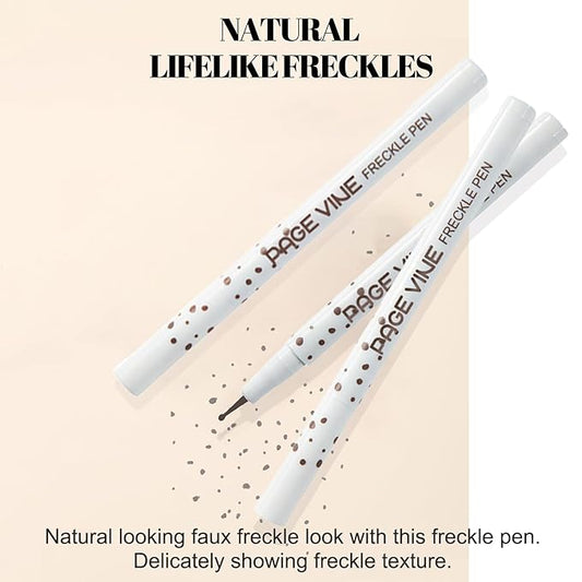2 Pack Freckle Pen,Liquid Face Fake Freckles Makeup Pen to Create Natural Freckle Makeup and Freck beauty,Fake Freckles Waterproof for Lifelike Sunkissed Makeup,Mole Pen(02Medium+04Espresso)