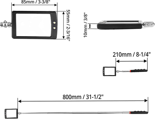 Inspection mirror telescoping with light Mirror practical addition to car repair, and anyone's toolbox Inspection Tool for Checking Vehicle, and Other Small Parts Extended (Inspection mirror-4PCS)