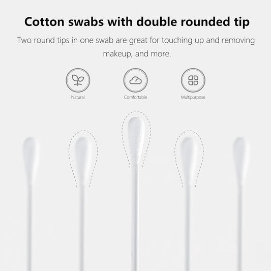 Natural Paper Cotton Swabs 1000ct, Double Tips Cotton Buds for Personal Care