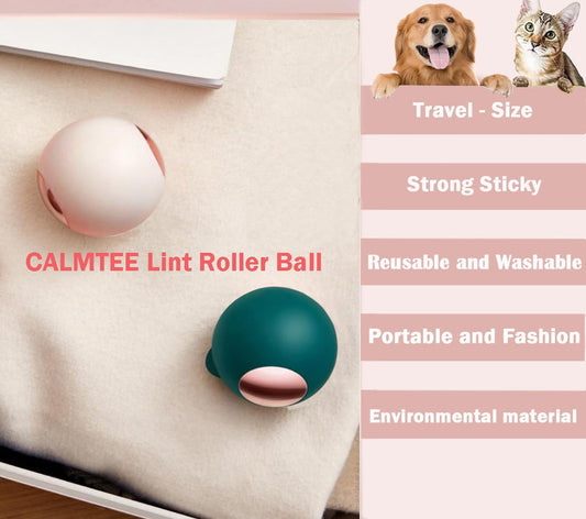 CALMTEE Reusable Gel Lint Roller Ball, Sticky Washable lint Roller Portable Small Dog Cat Pet Hair Lint Remover Tool for Clothes, Pocket Traveling Essentials