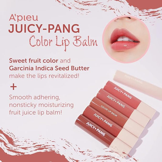 A'PIEU JUICY-PANG COLOR LIP BALM (CR02-JUJUBE) - long-lasting, lightweight, Color&Care, daily lip balm
