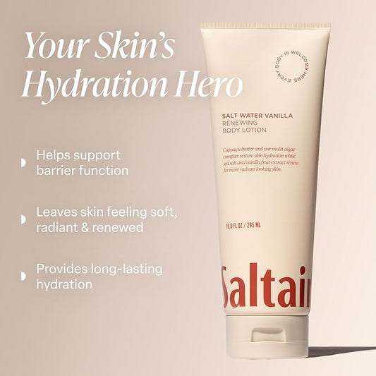 Saltair Body Lotion - 2 Pack Moisturizing Lotion For Dry Skin. Salt Water Vanilla Scented Hydrating Body Cream with Nourishing Moisturizer Formula. Skin Care for Women and Men. 2x 10oz Tubes