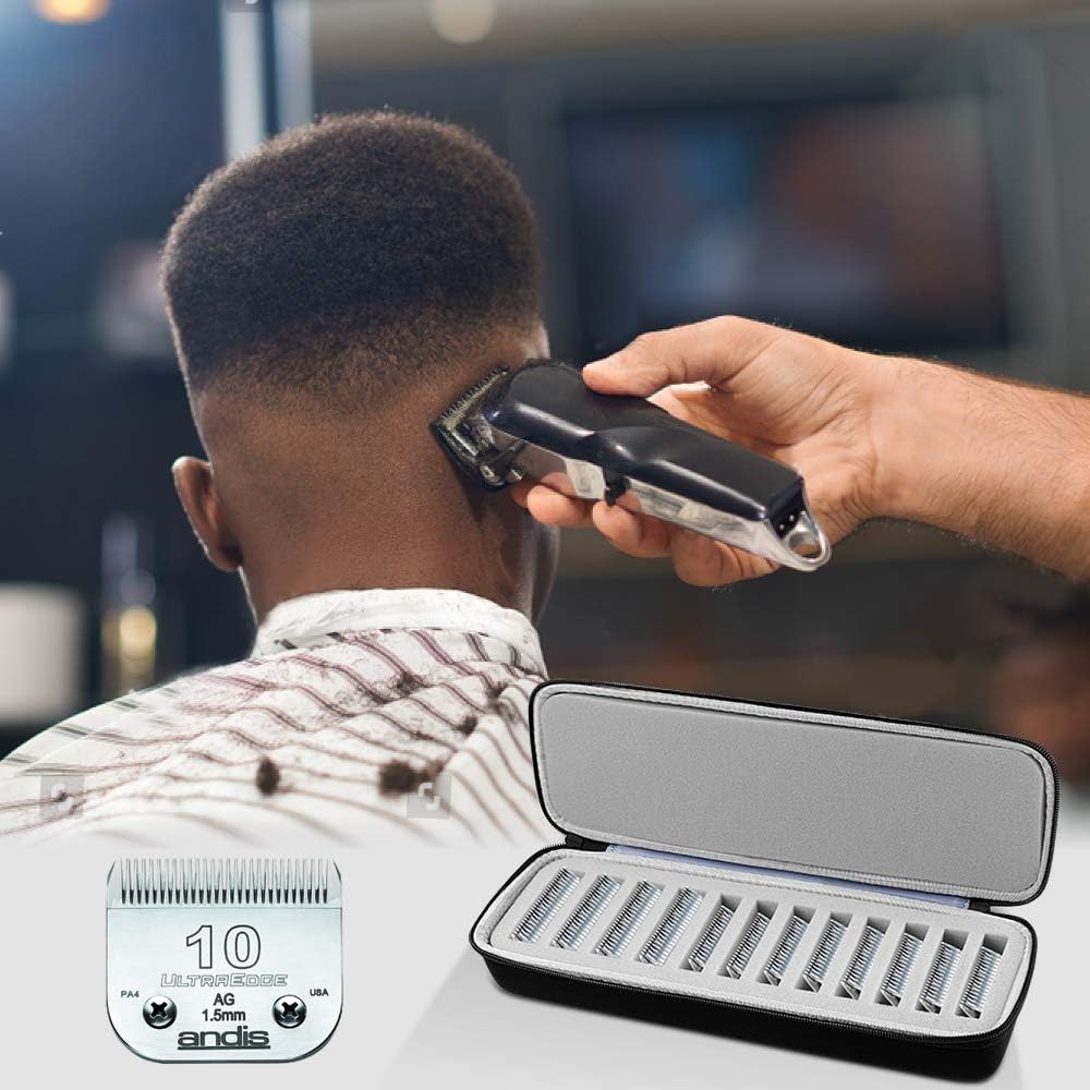 Comecase Grooming Clipper Blade Case Holder Organizer - Hard Travel Carrying Storage Holds 12 Blades - Upgrade