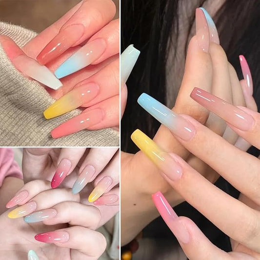 Neon Phosphor Nail Powder Set - 10 Colors, Fluorescent Glitter Gradient, Iridescent Rubbing Dust, Ombre Brush for DIY Nail Art